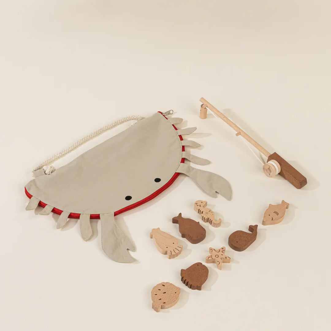 Wooden Fishing Game with Bag