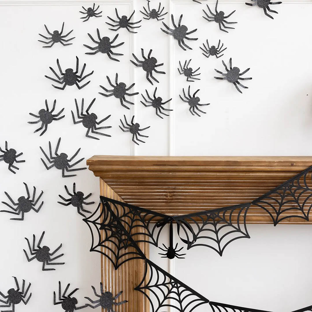 NEW Glittered Wall Décor Spiders