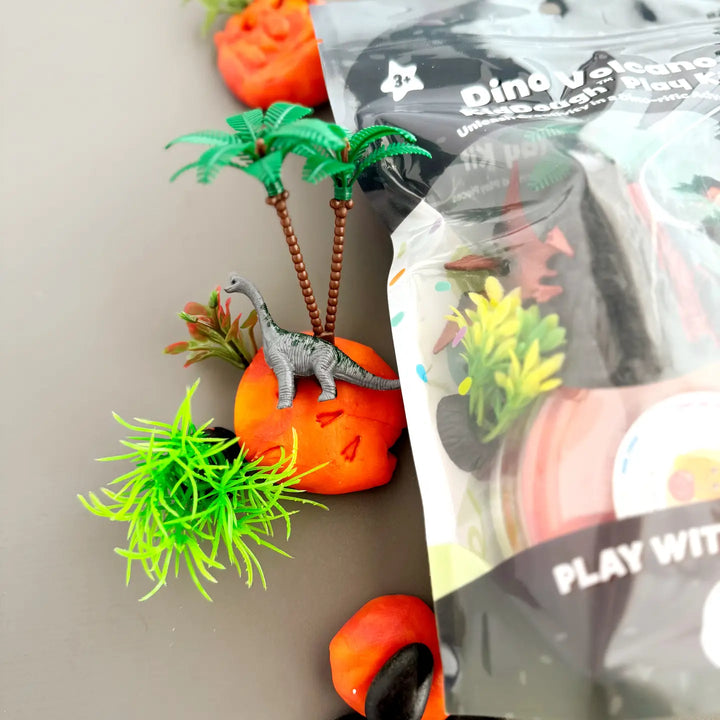 NEW Scented Natural Sensory Play Dough Kit- Volcano (Cherry Mango)