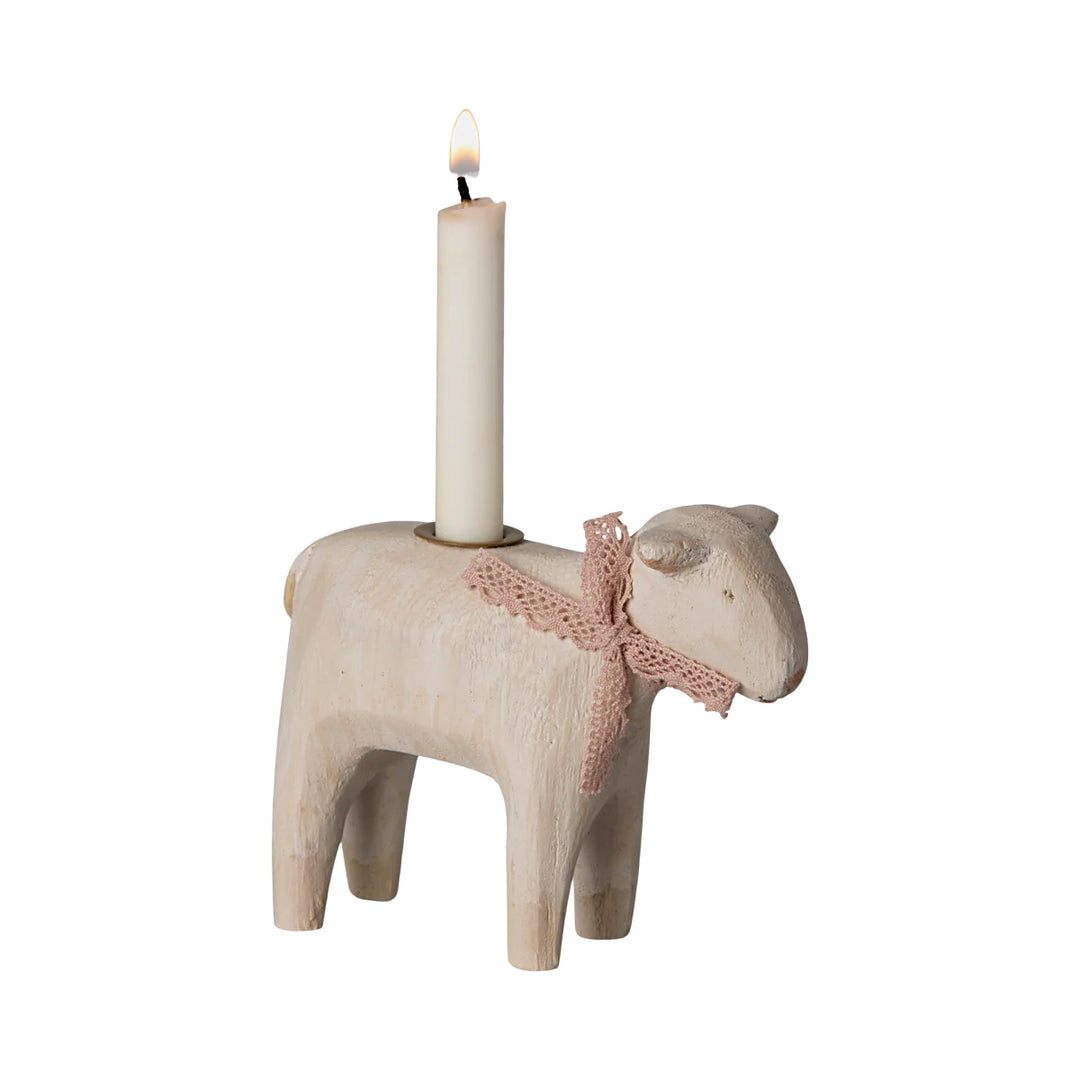 Candle Holder, Lamb - Rose