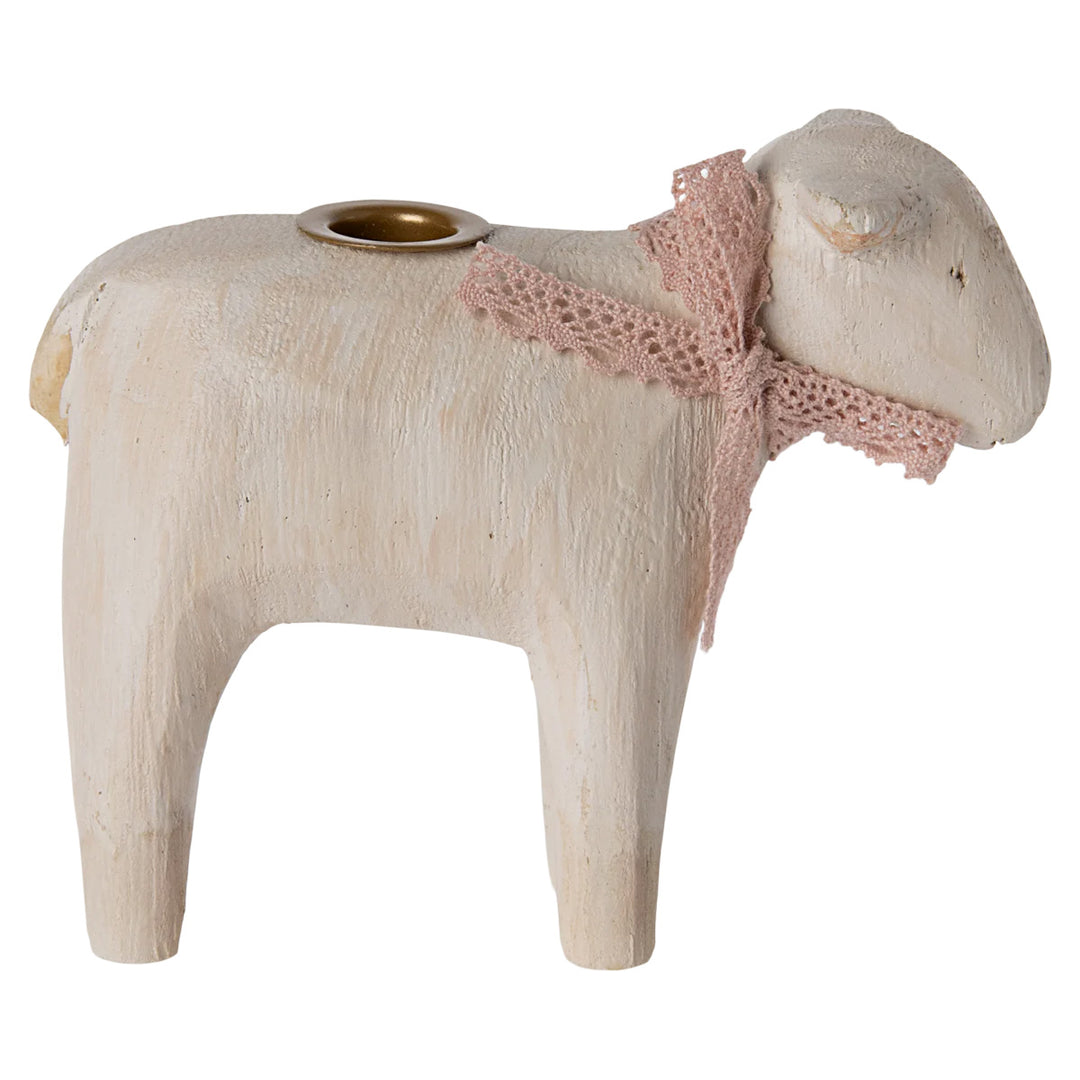 Candle Holder, Lamb - Rose