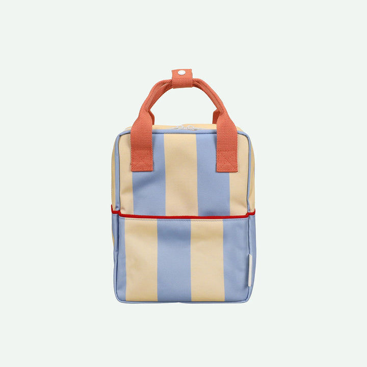 Small Backpack Bag - Stripes - Cloud Blue + Twiggy Beige
