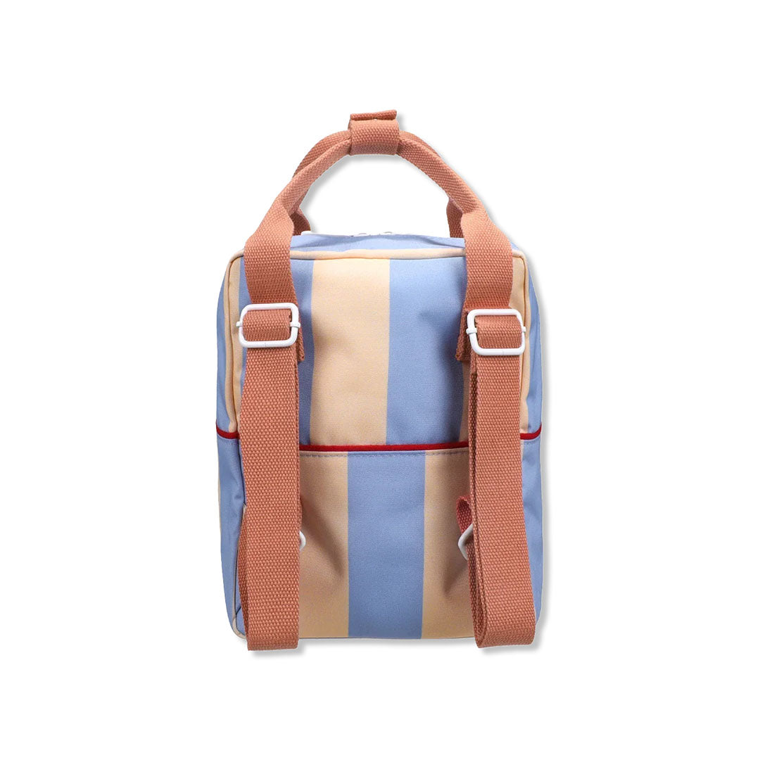 Small Backpack Bag - Stripes - Cloud Blue + Twiggy Beige