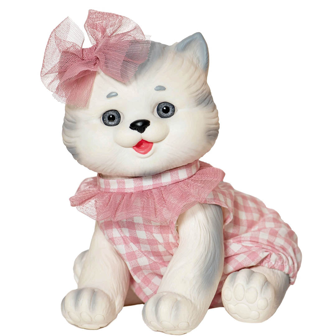 White Cat with Gray Stripes