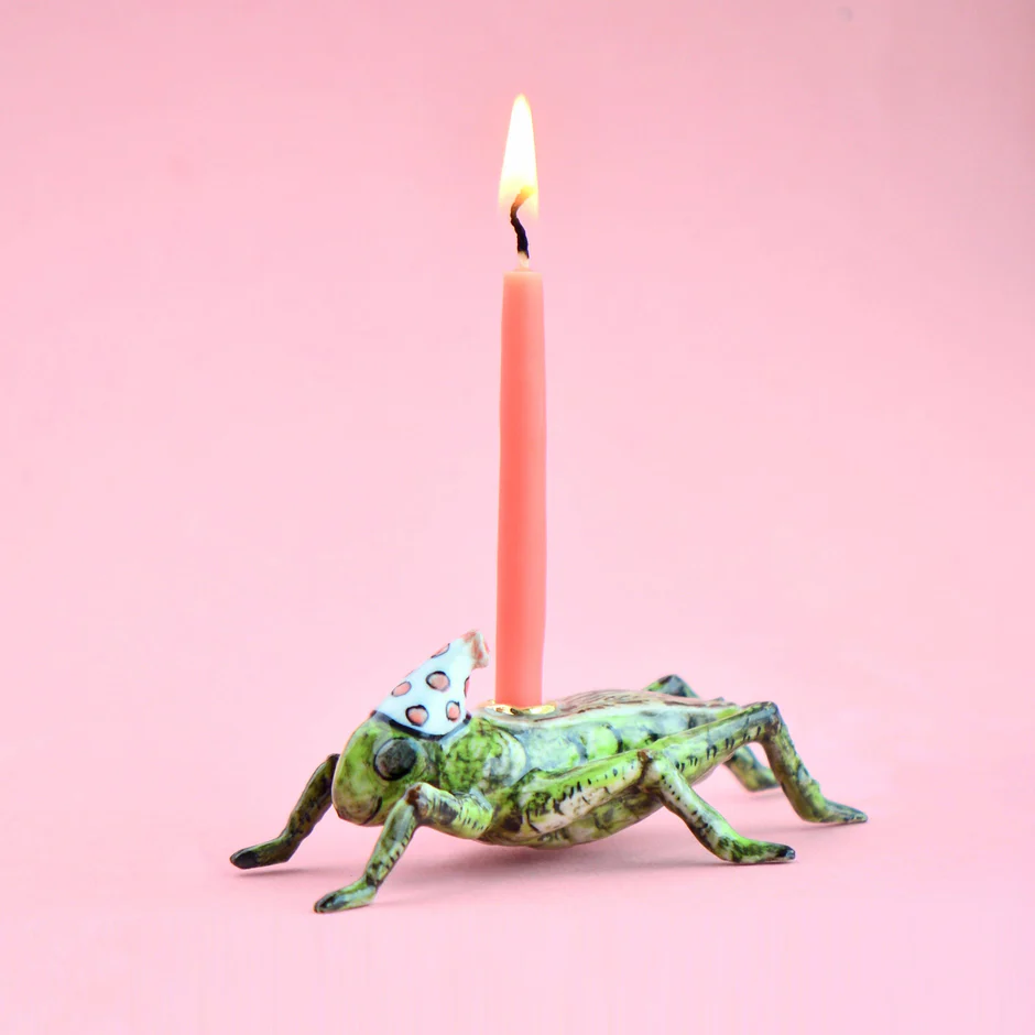 Limited Ceramic Party Animals Candle Holder- Cricket