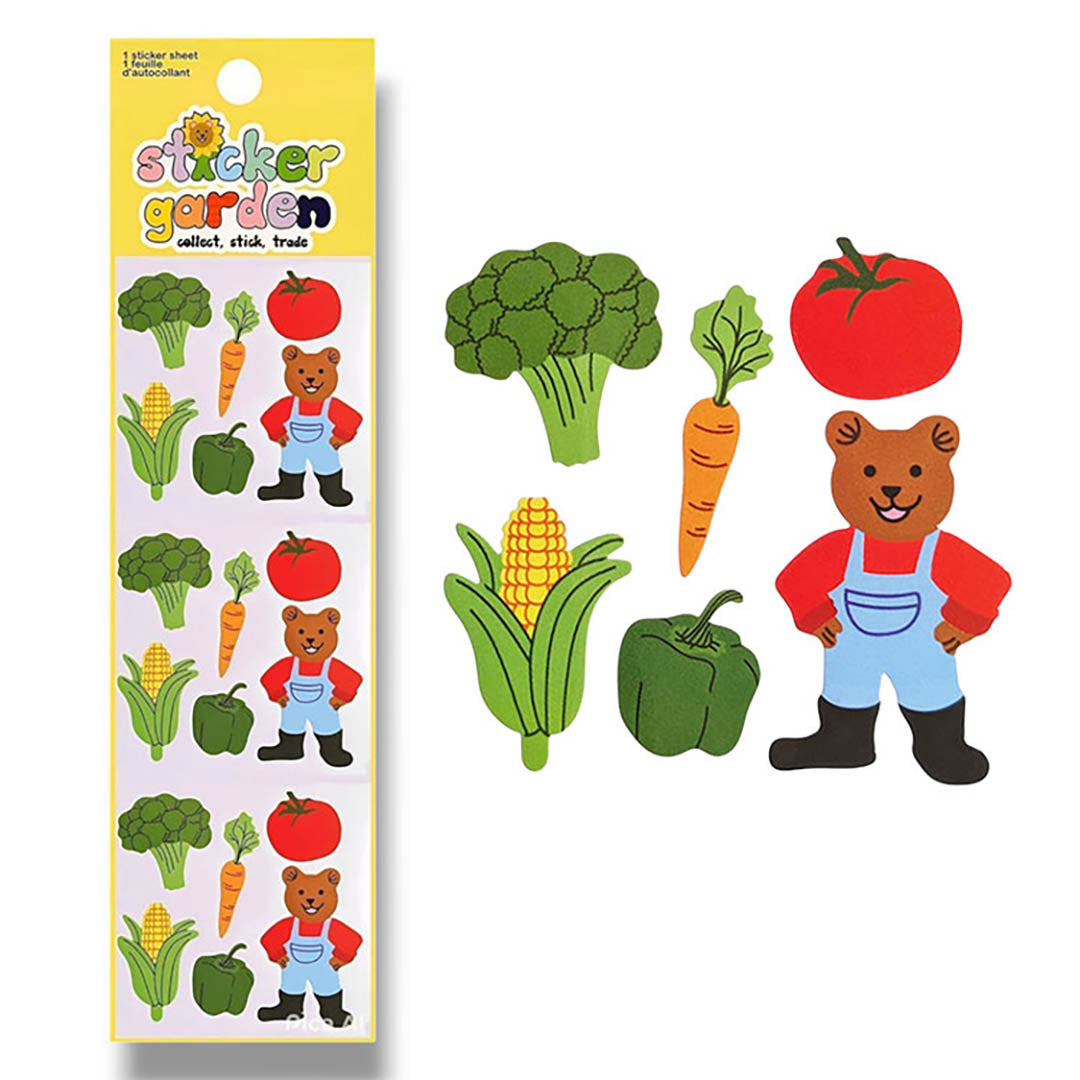 Glossy Farmer Bear Sticker