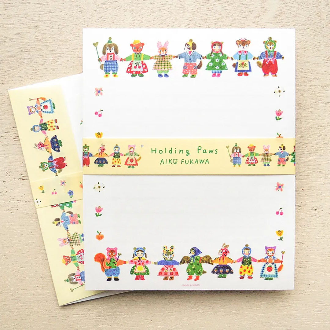Aiko Fukawa Stationery: Holding Paws Letter Set
