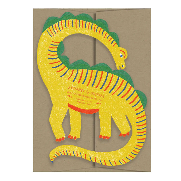 Yellow Dino Die Cut Card