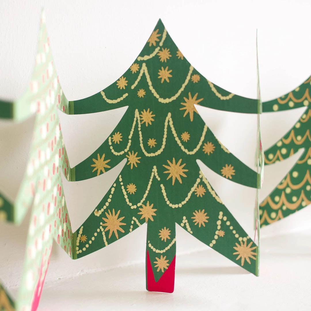 Christmas Trees Concertina Paper Garland