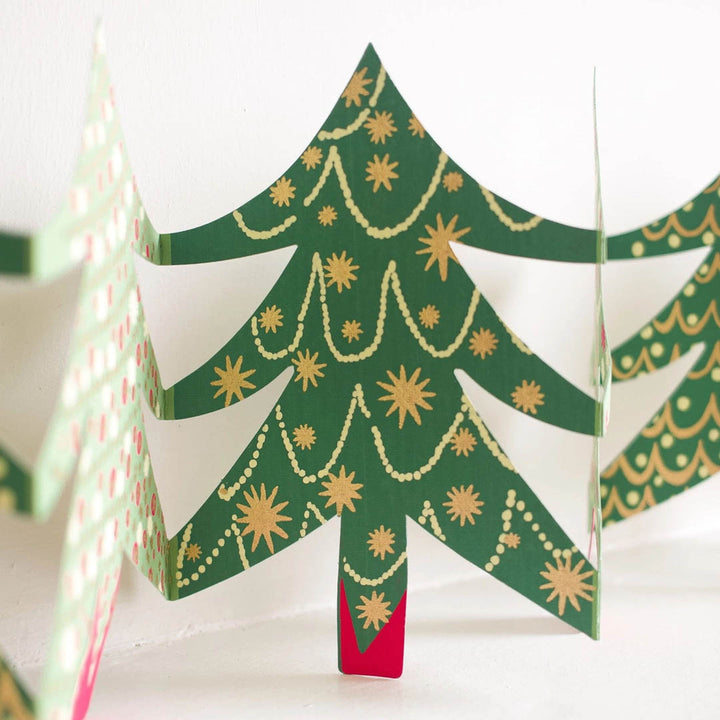 Christmas Trees Concertina Paper Garland