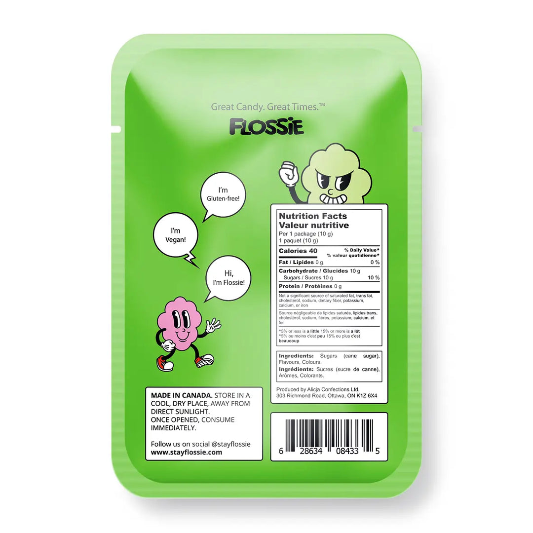 Organic Vegan Cotton Candy- Green Apple