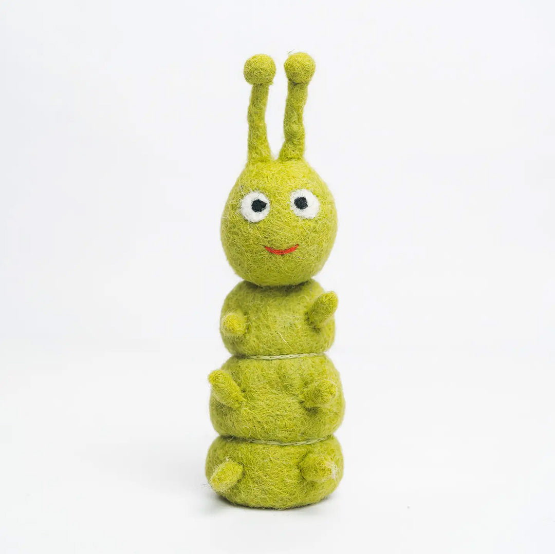 Wool Felt Finger Puppet- Caterpillar