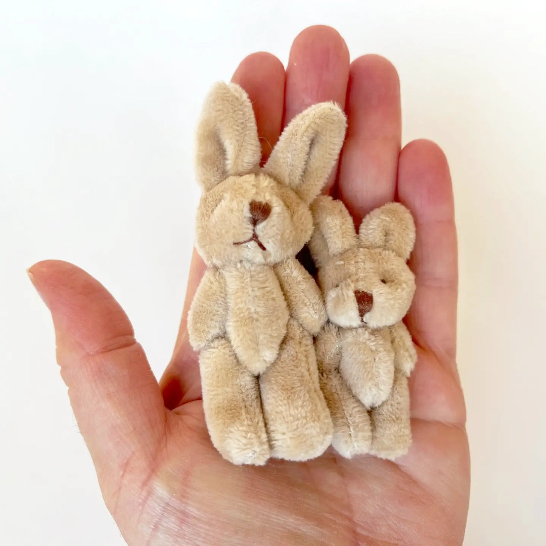 Dollhouse Miniatures: Rabbit Doll Set of Two (large and mini)