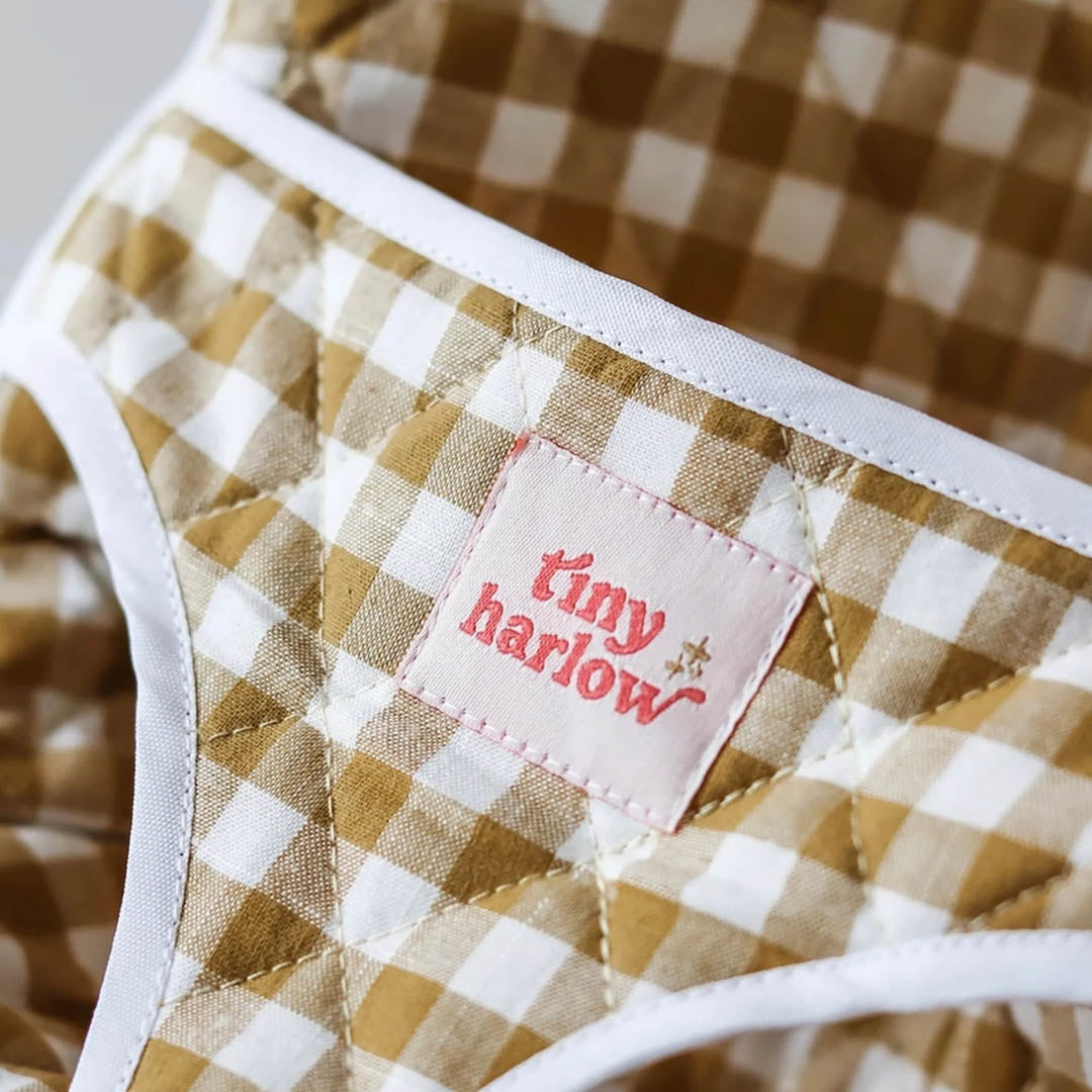 Stroller for doll - Mustard Gingham