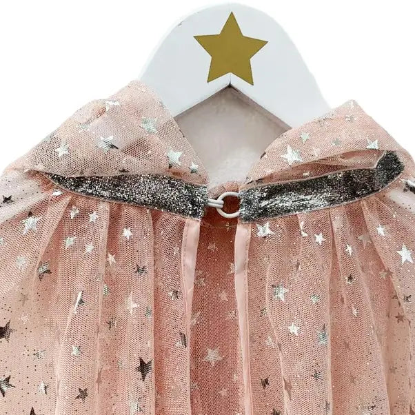 Pink Fairy Cloak with Silver Stars