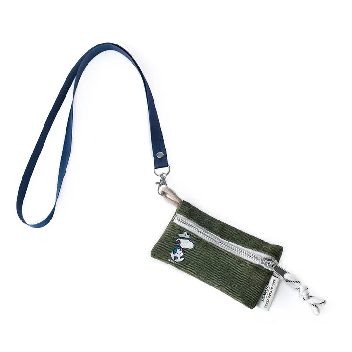 NEW Snoopy Hiker Lanyard Zip Wallet