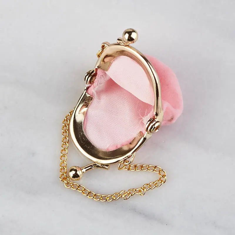 NEW Miniature Small Velveteen Doll Purse - Pink