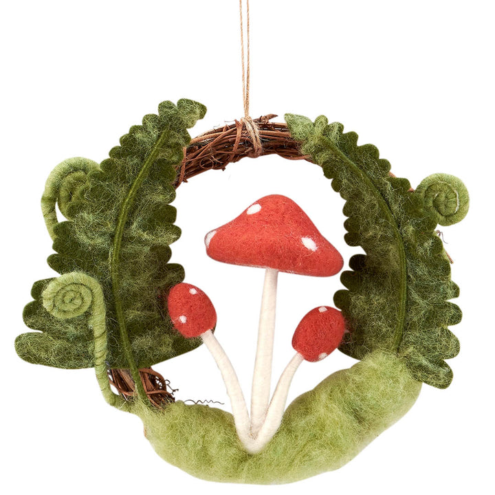 Mushroom Fern Wreath Critter
