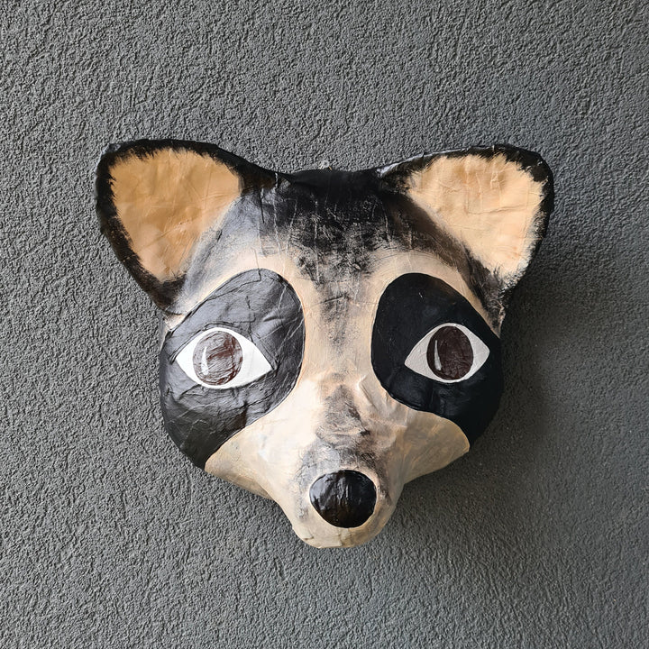 NEW Paper Mache Animal Head- Raccoon