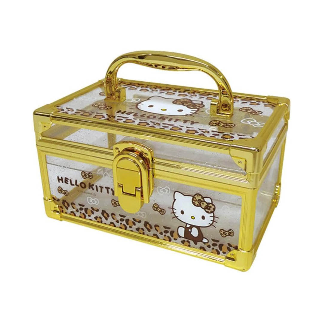 NEW Official Sanrio Hello Kitty Clear Organizer Storage Box - Gold