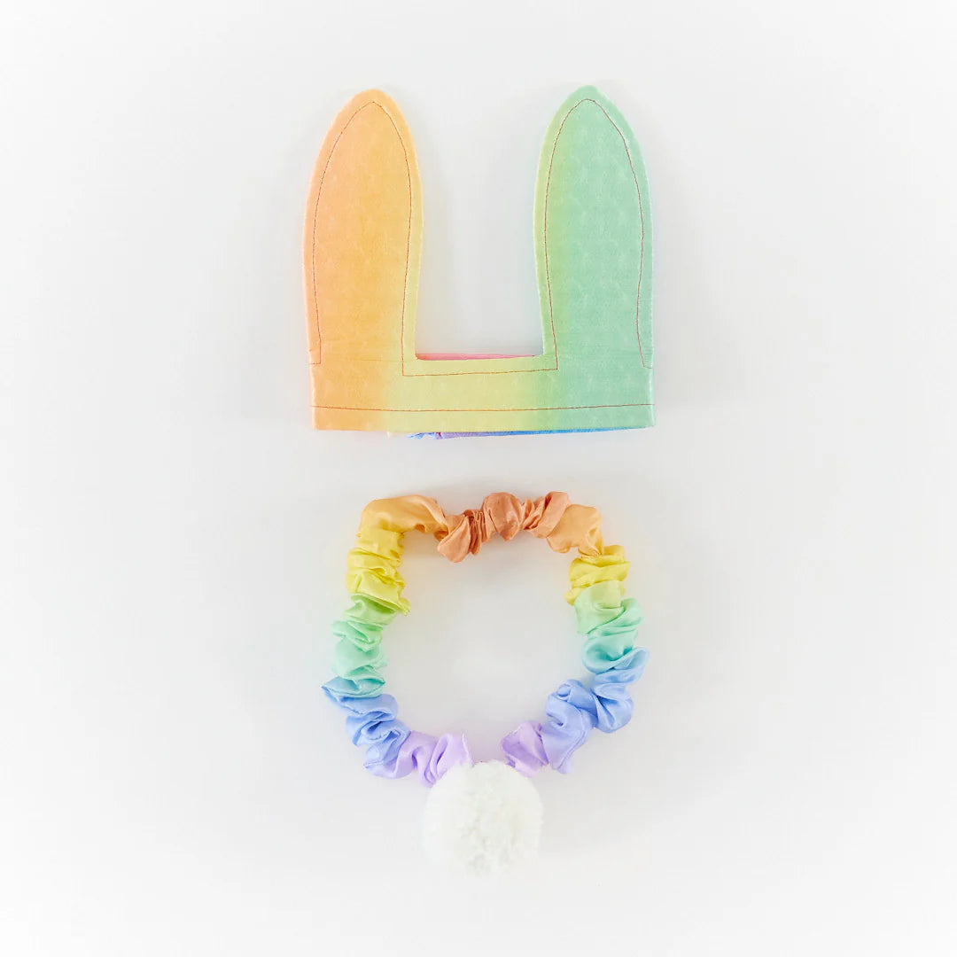 NEW Soft Rainbow Bunny Tail- Pastel