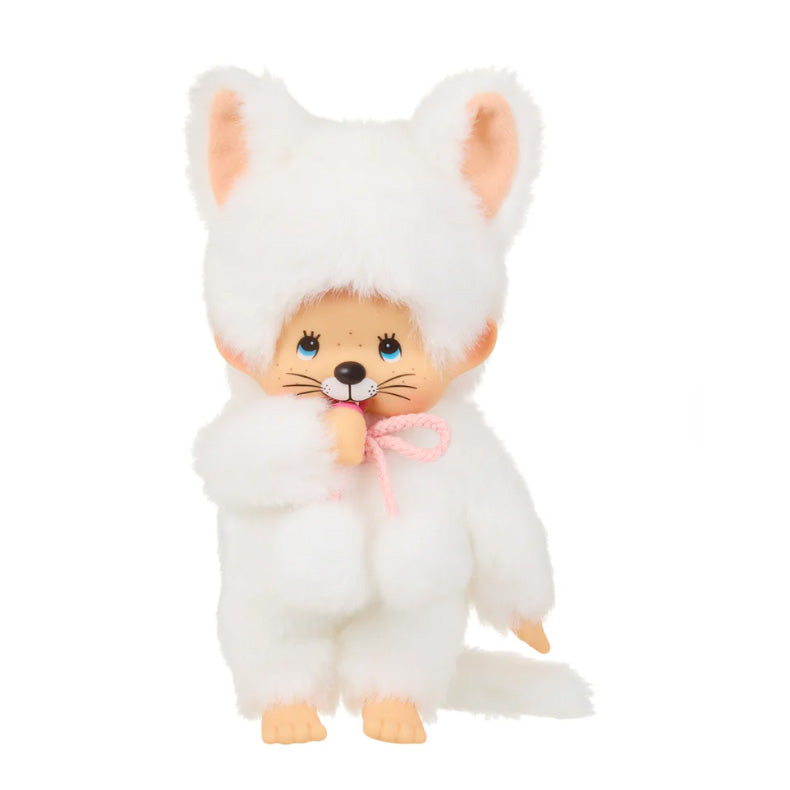 NEW Monchhichi Girl - White Cat