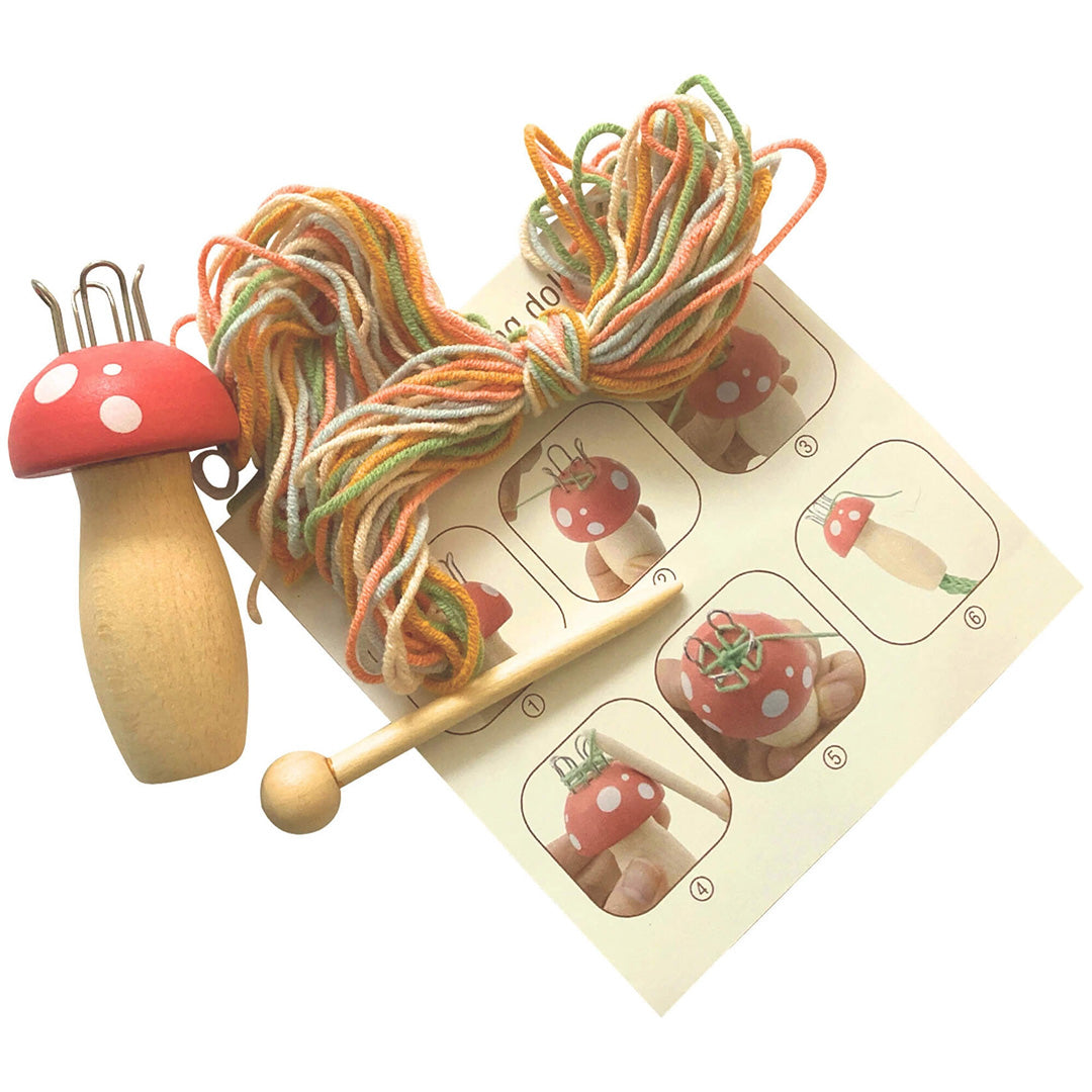 Wooden Knitting Mushroom Set