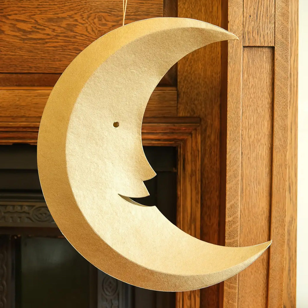 Large Pure Gold Man On The Moon Decoration