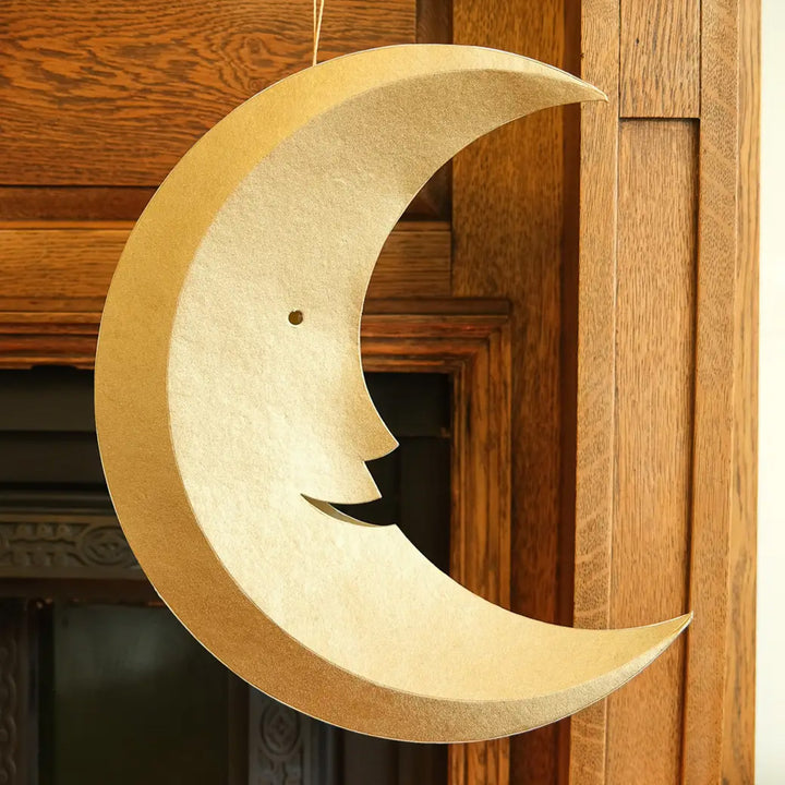 Large Pure Gold Man On The Moon Decoration