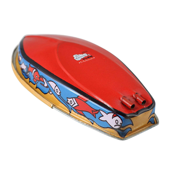 Retro Tin Candle Steam Boat Robin