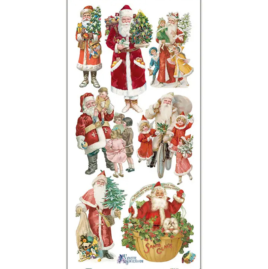 Merry Cherry Santas Stickers
