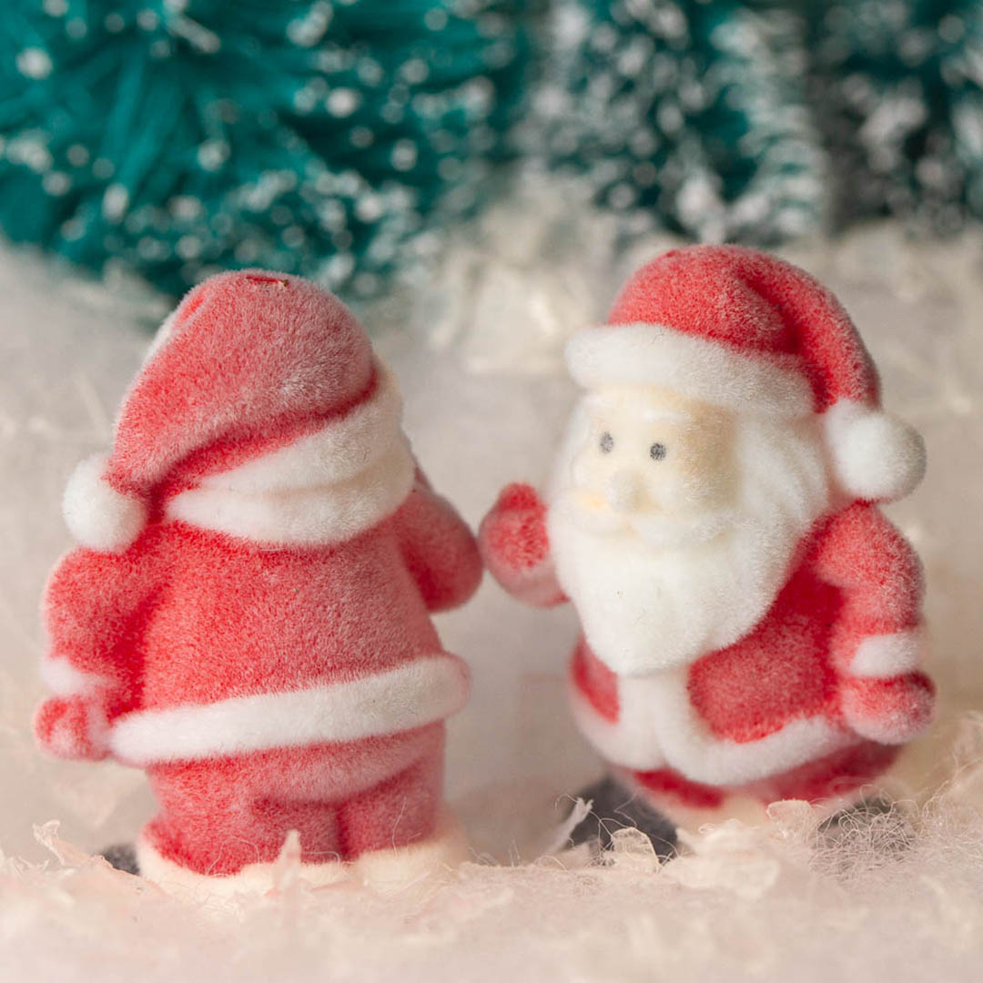 Miniature Flocked Santa