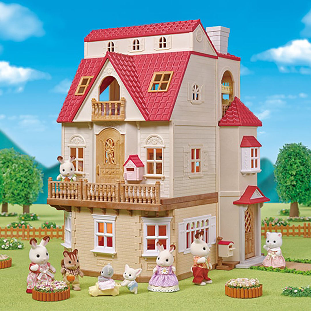 GIFT SET Red Roof Country Home - Secret Attic Playroom WITH 3 DOLLS INCLUDED!