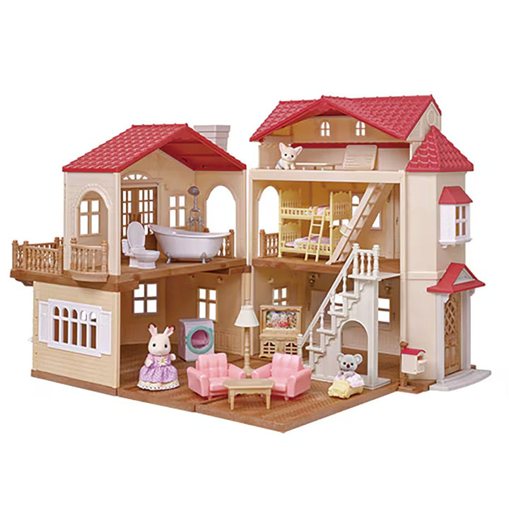 GIFT SET Red Roof Country Home - Secret Attic Playroom WITH 3 DOLLS INCLUDED!