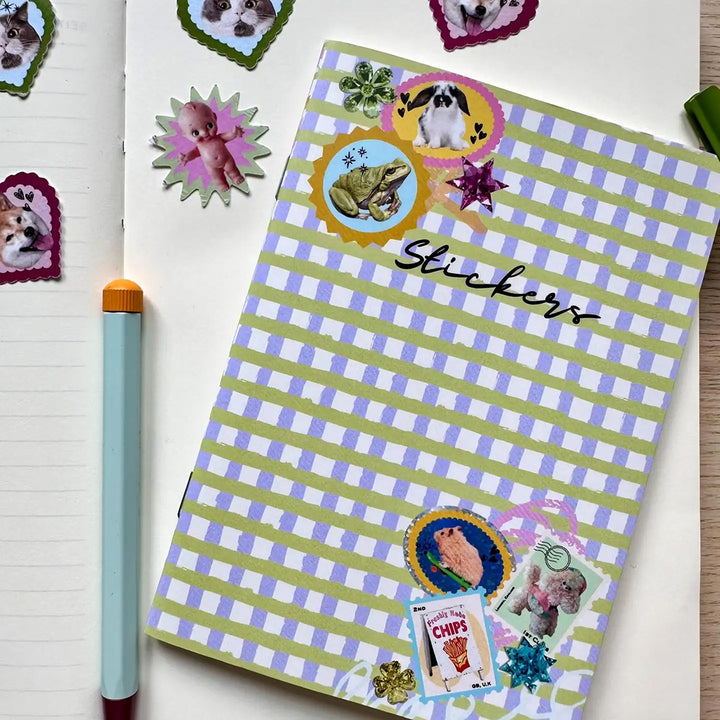 Gingham Sticker Keeper Book - Two Sizes Available!