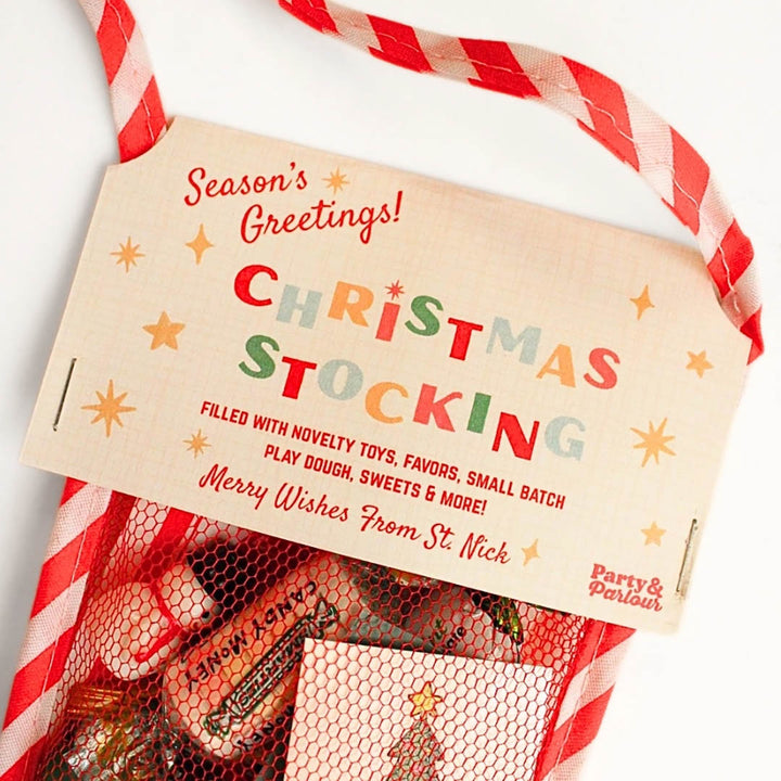 NEW Retro Red Mesh Surprise Christmas Stocking (Pre-Filled)