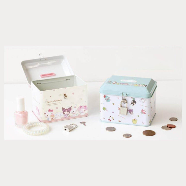 Official Sanrio Characters Piggy Bank Tin Box with Lock