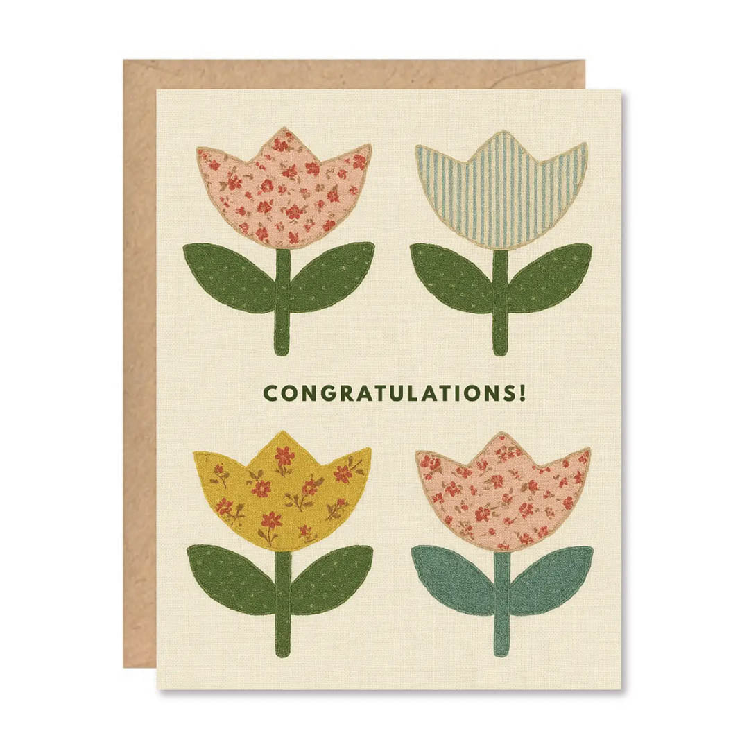 Greeting Card - "Congratulations" Tulips