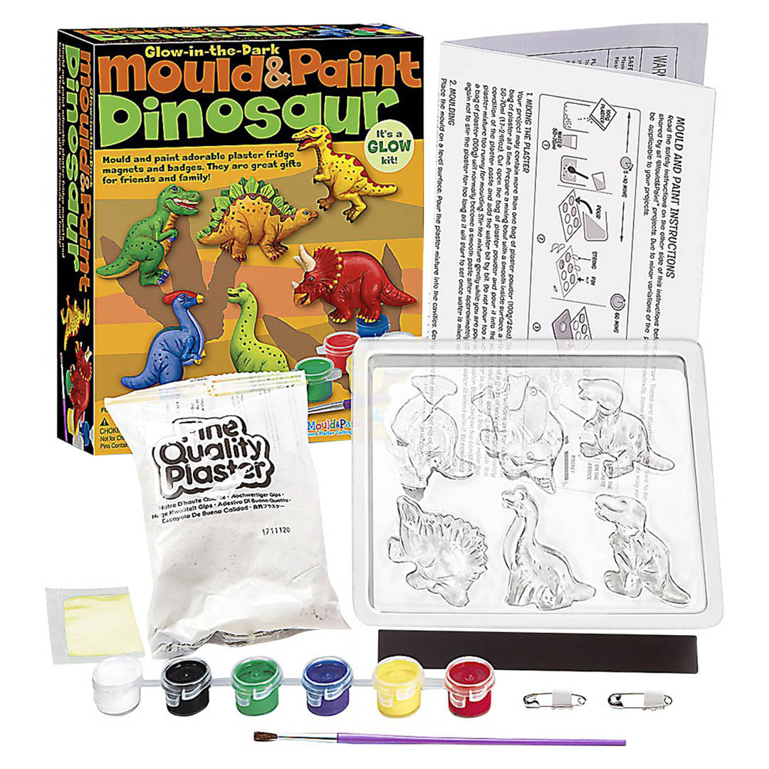 Glow-in-The-Dark Mould & Paint Dinosaur Art Kit