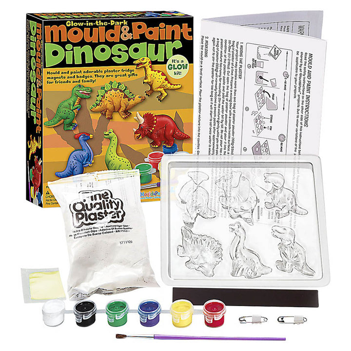 Glow-in-The-Dark Mould & Paint Dinosaur Art Kit