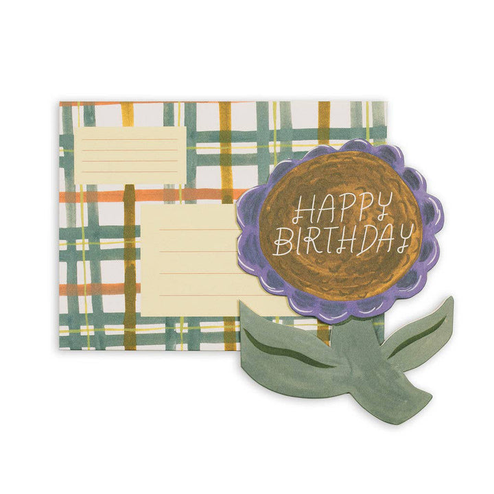 NEW Die-Cut Happy Birthday Flower Card