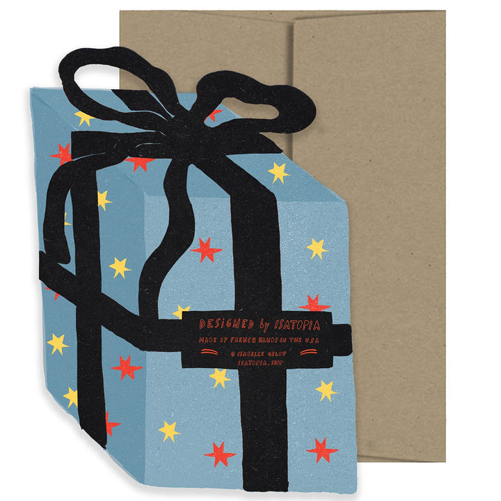 NEW Blue Gift Birthday Collection - Die Cut Card