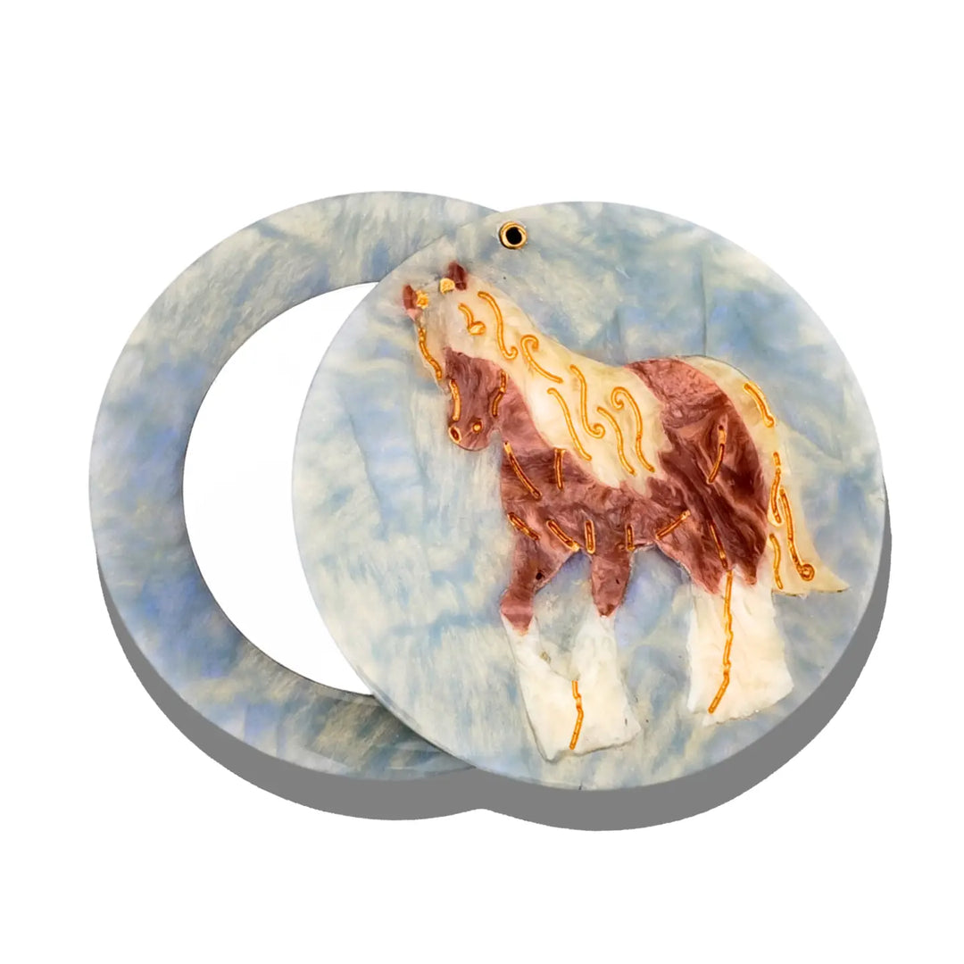 Hand-Painted Horse Compact Mirror
