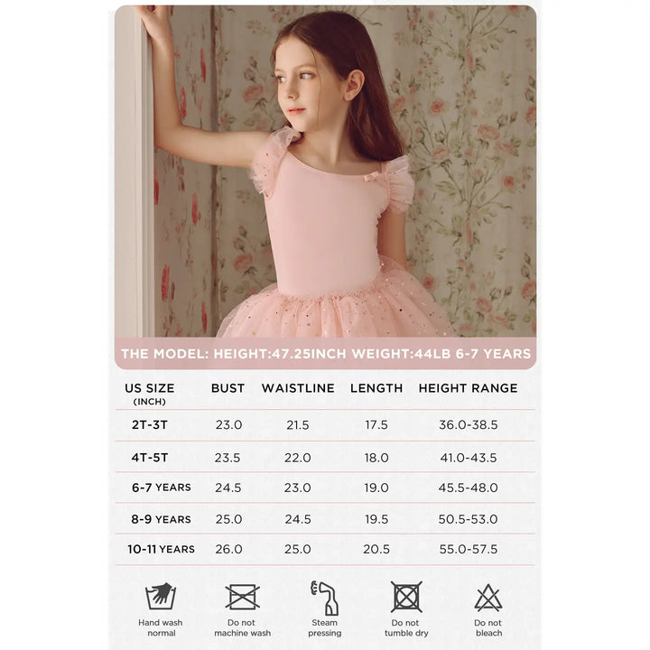 Ballet Leotard Flutter Sleeve Dance Dress