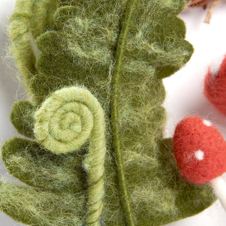 Mushroom Fern Wreath Critter