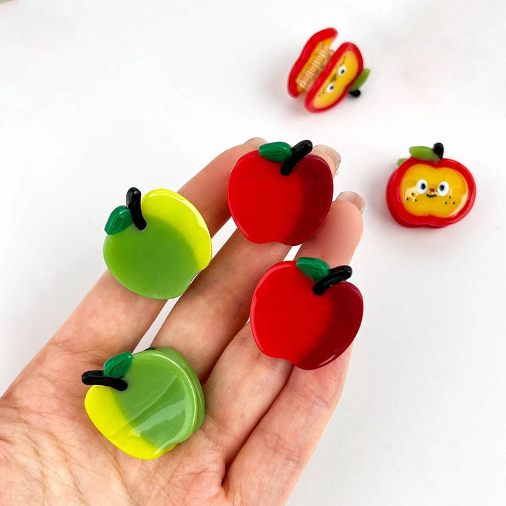 Adorable Mini Apple Fruit Acetate Hair Clip Claw - Red