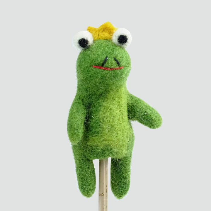 NEW Wool Felt Finger Puppet- Frog