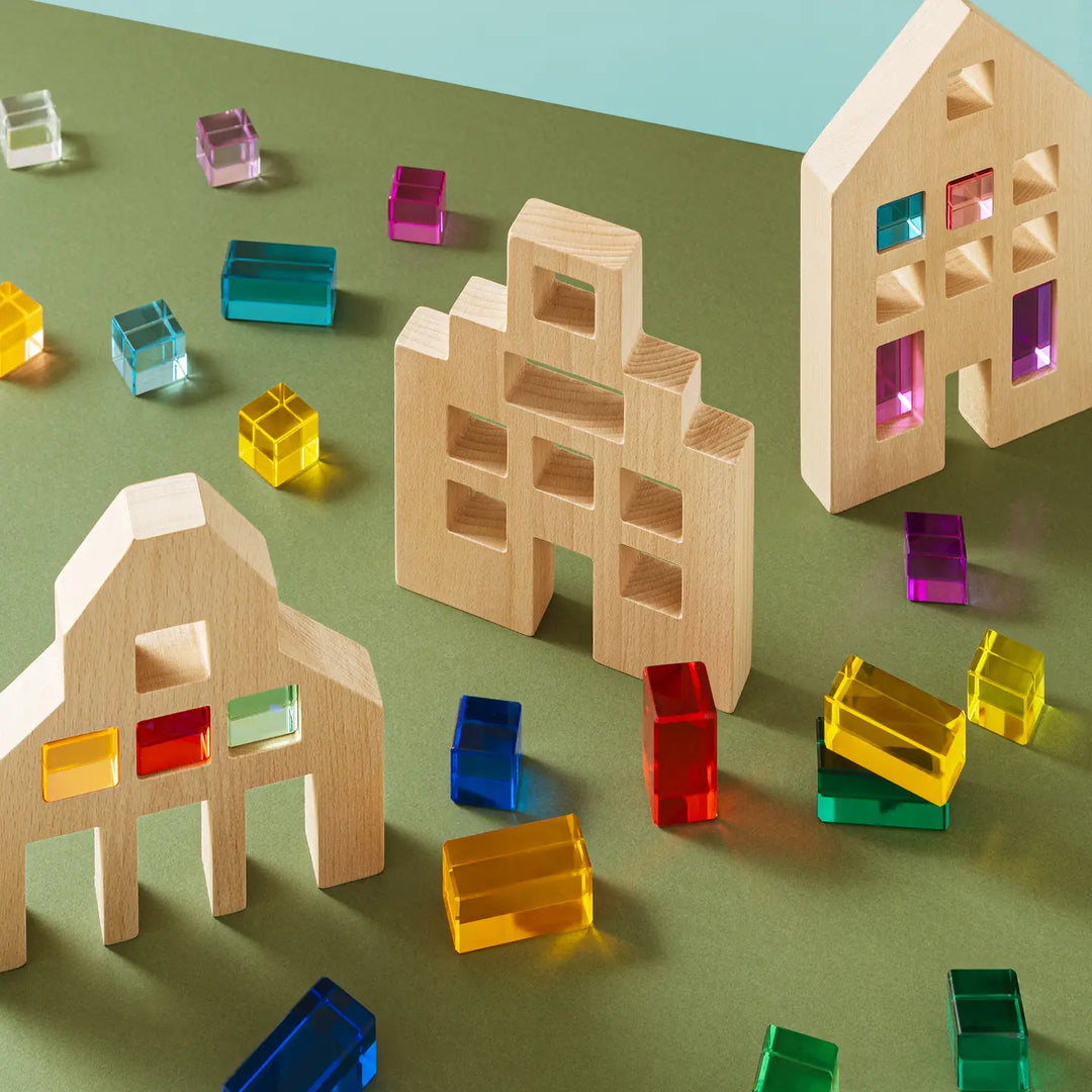 Wooden Riley City Blocks & Gems Set