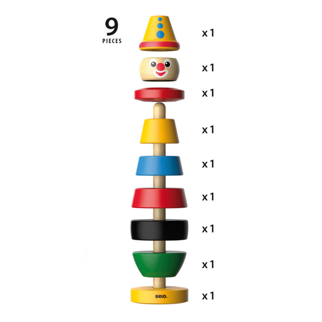 1958 Classic Wooden Stacking Clown