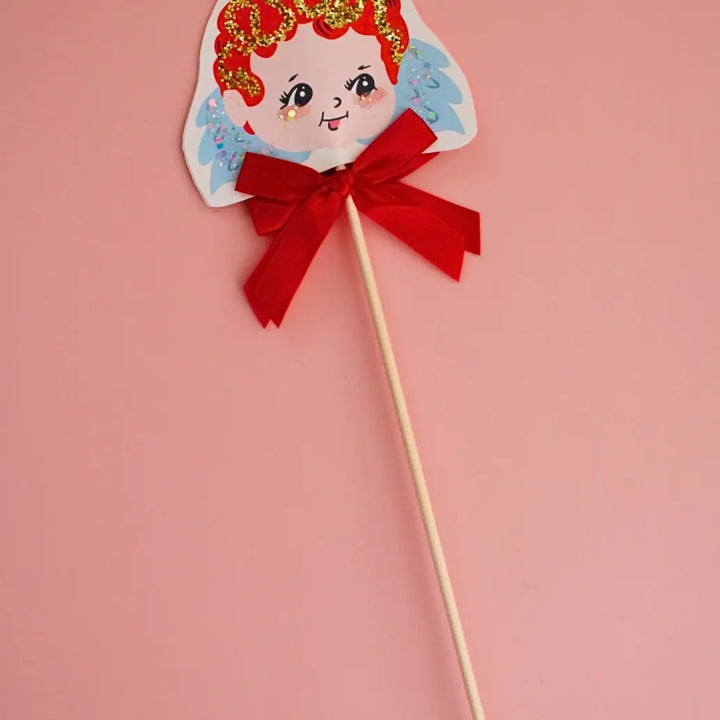 Vintage Cupid Valentine Handmade Glitter Party Wand